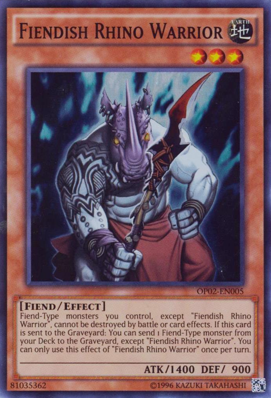 Fiendish Rhino Warrior [OP02-EN005] Super Rare | Game Master's Emporium (The New GME)