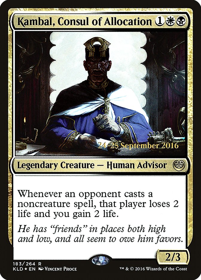 Kambal, Consul of Allocation [Kaladesh Prerelease Promos] | Game Master's Emporium (The New GME)