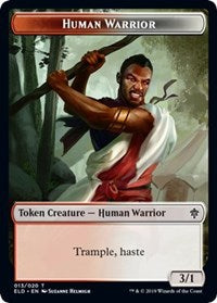 Human Warrior // Food (15) Double-Sided Token [Throne of Eldraine Tokens] | Game Master's Emporium (The New GME)