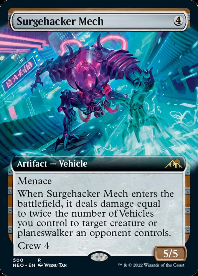 Surgehacker Mech (Extended Art) [Kamigawa: Neon Dynasty] | Game Master's Emporium (The New GME)