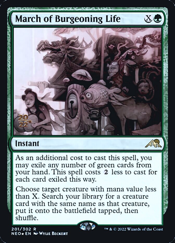 March of Burgeoning Life [Kamigawa: Neon Dynasty Prerelease Promos] | Game Master's Emporium (The New GME)
