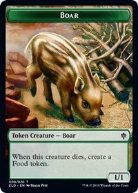 Boar // Food (15) Double-Sided Token [Throne of Eldraine Tokens] | Game Master's Emporium (The New GME)