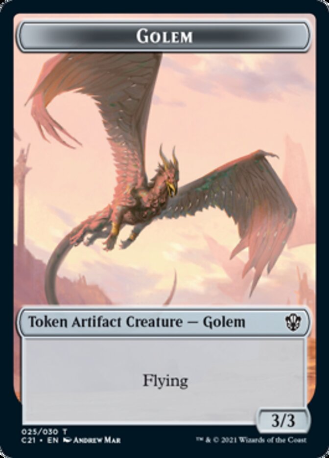 Golem // Thopter Token (025/030) [Commander 2021 Tokens] | Game Master's Emporium (The New GME)