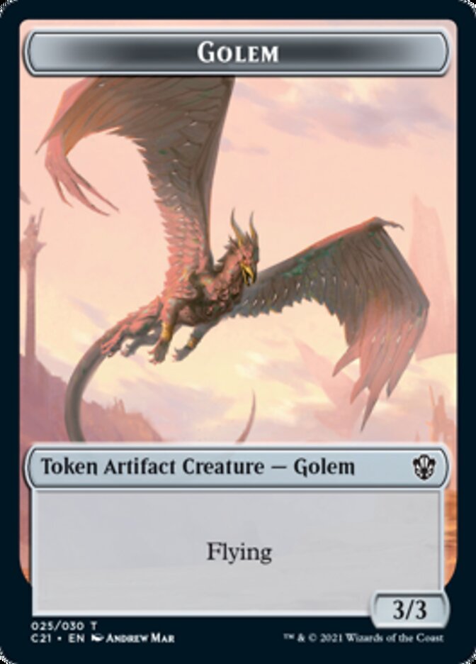 Golem (025) // Thopter Double-Sided Token [Commander 2021 Tokens] | Game Master's Emporium (The New GME)