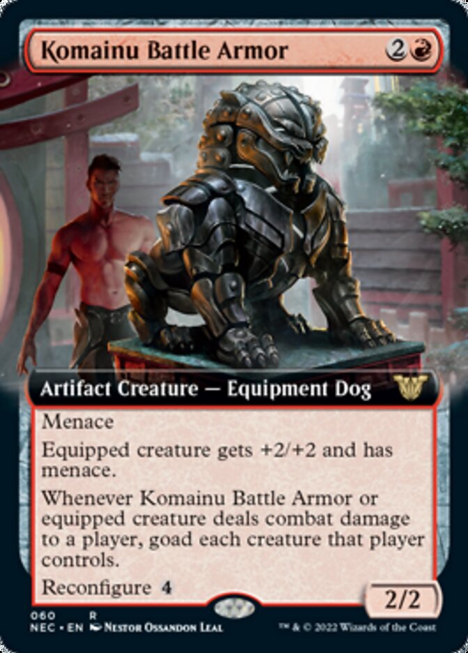 Komainu Battle Armor (Extended Art) [Kamigawa: Neon Dynasty Commander] | Game Master's Emporium (The New GME)