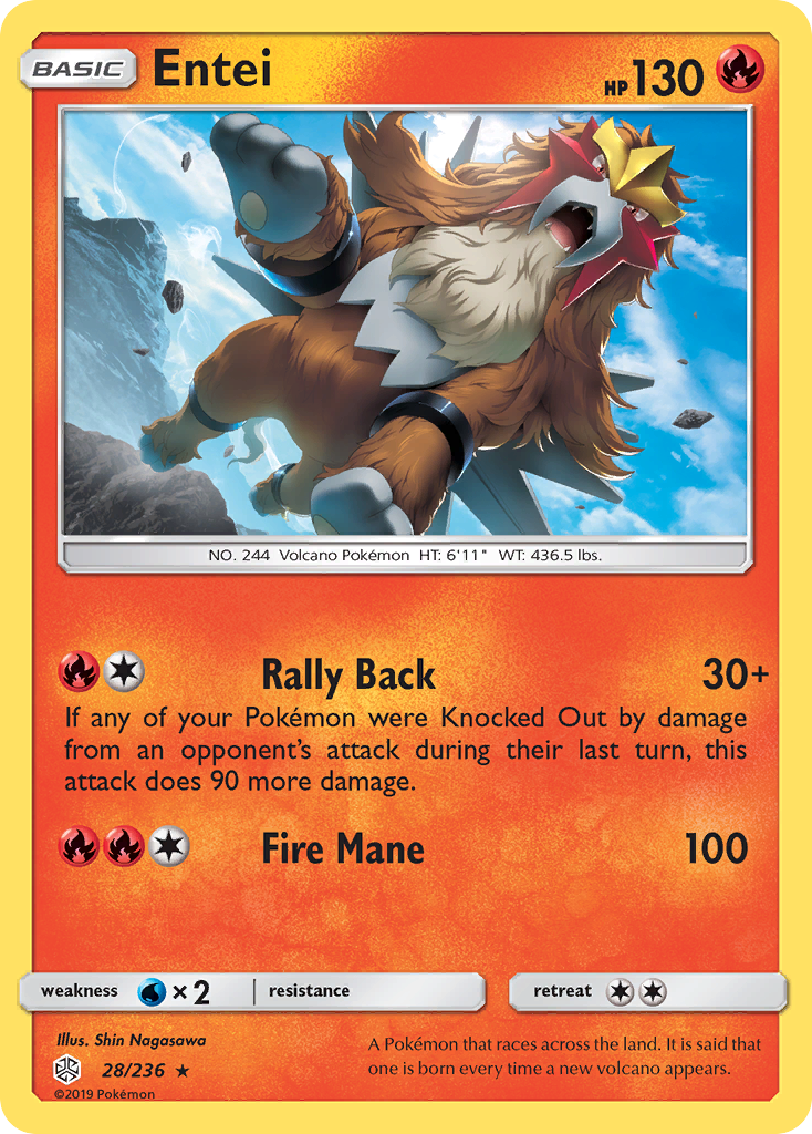 Entei (28/236) [Sun & Moon: Cosmic Eclipse] | Game Master's Emporium (The New GME)