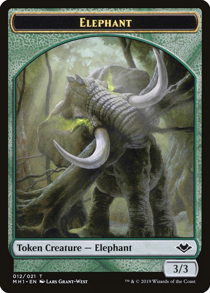 Zombie (007) // Elephant (012) Double-Sided Token [Modern Horizons Tokens] | Game Master's Emporium (The New GME)
