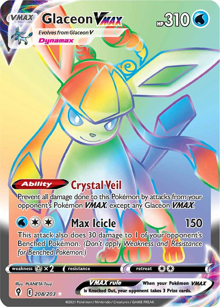 Glaceon VMAX (208/203) [Sword & Shield: Evolving Skies] | Game Master's Emporium (The New GME)