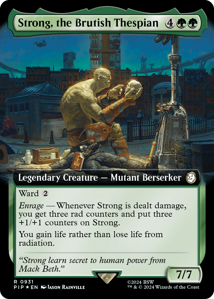 Strong, the Brutish Thespian (Extended Art) (Surge Foil) [Fallout] | Game Master's Emporium (The New GME)