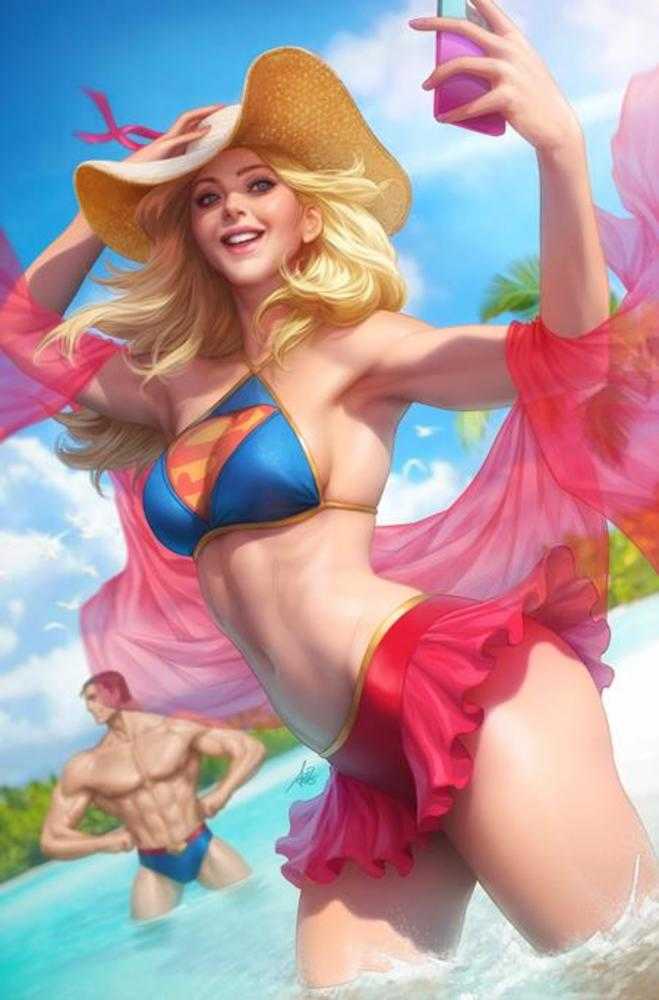 Action Comics #1046 Cover C Stanley Artgerm Lau Swimsuit Card Stock Variant | Game Master's Emporium (The New GME)