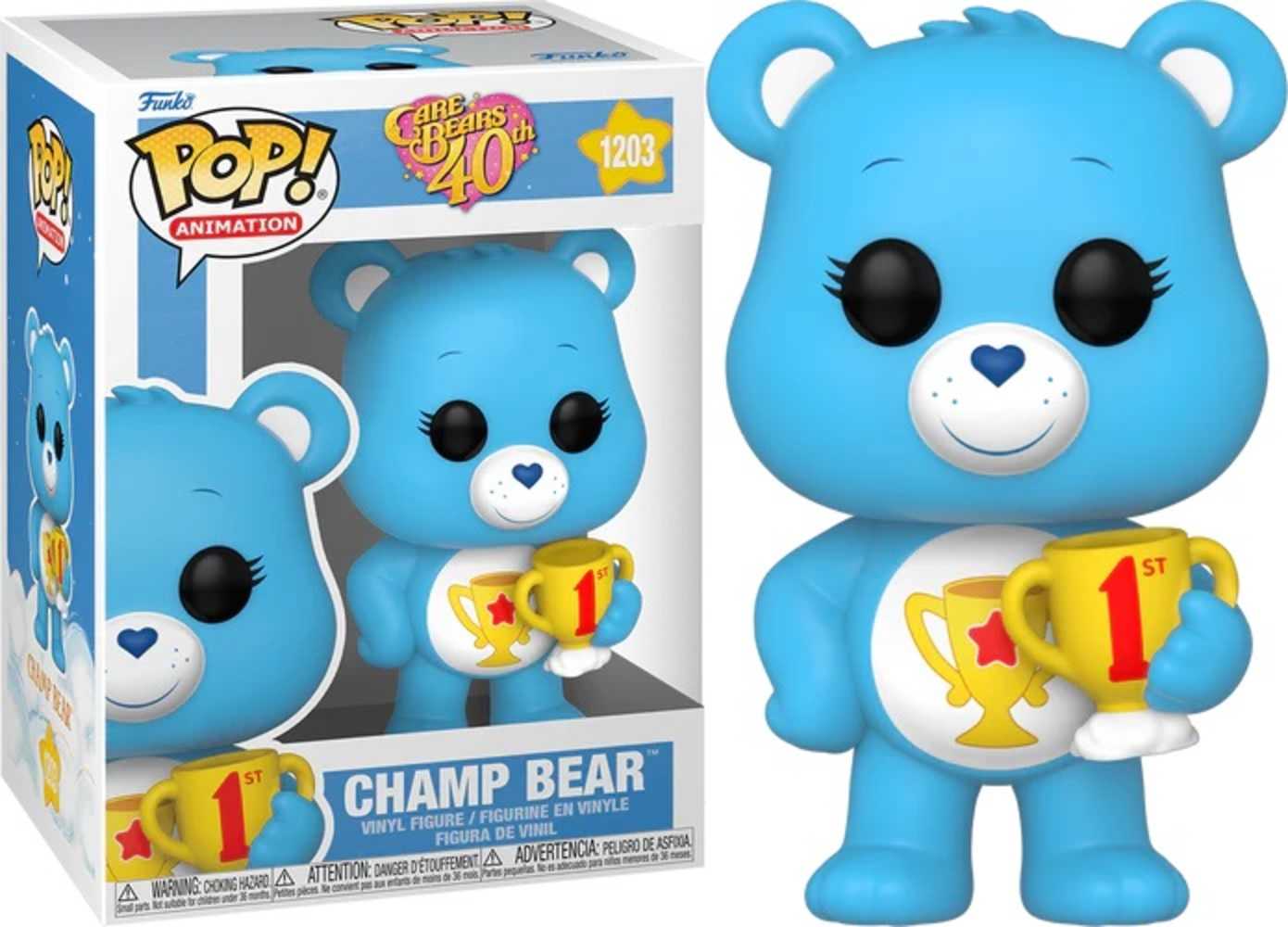 Pop Animation Care Bears 40th Champ Bear Fl with Ch Vinyl Figure (C | Game Master's Emporium (The New GME)