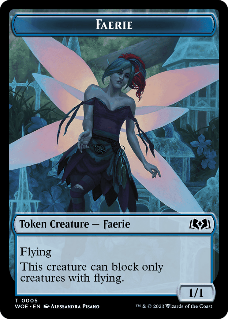 Faerie Token [Wilds of Eldraine Tokens] | Game Master's Emporium (The New GME)