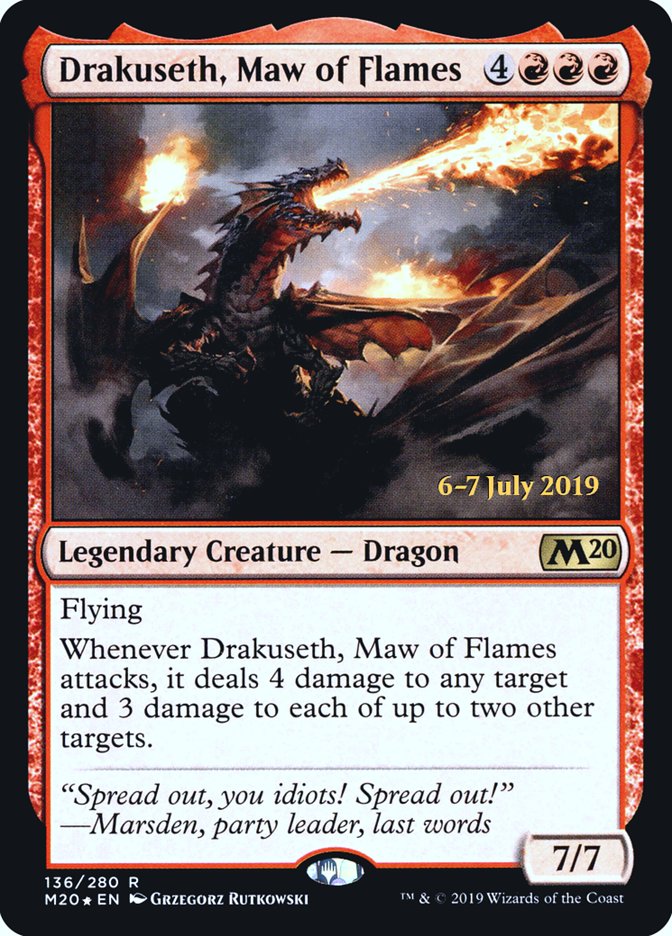 Drakuseth, Maw of Flames [Core Set 2020 Prerelease Promos] | Game Master's Emporium (The New GME)