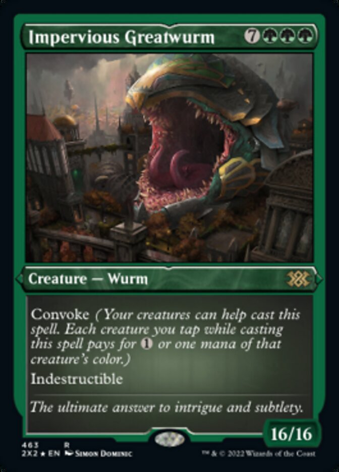 Impervious Greatwurm (Foil Etched) [Double Masters 2022] | Game Master's Emporium (The New GME)