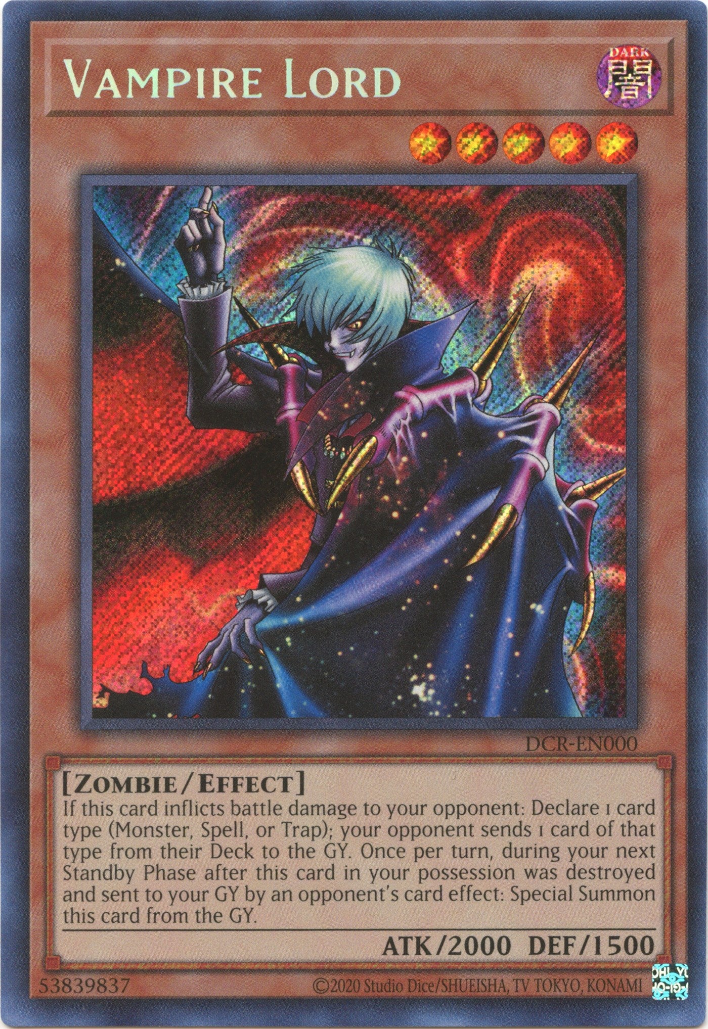 Vampire Lord (25th Anniversary) [DCR-EN000] Secret Rare | Game Master's Emporium (The New GME)