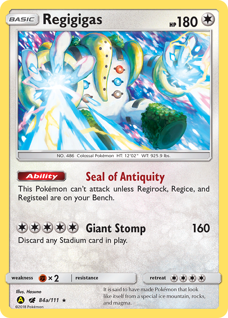 Regigigas (84a/111) (Alternate Art Promo) [Sun & Moon: Crimson Invasion] | Game Master's Emporium (The New GME)