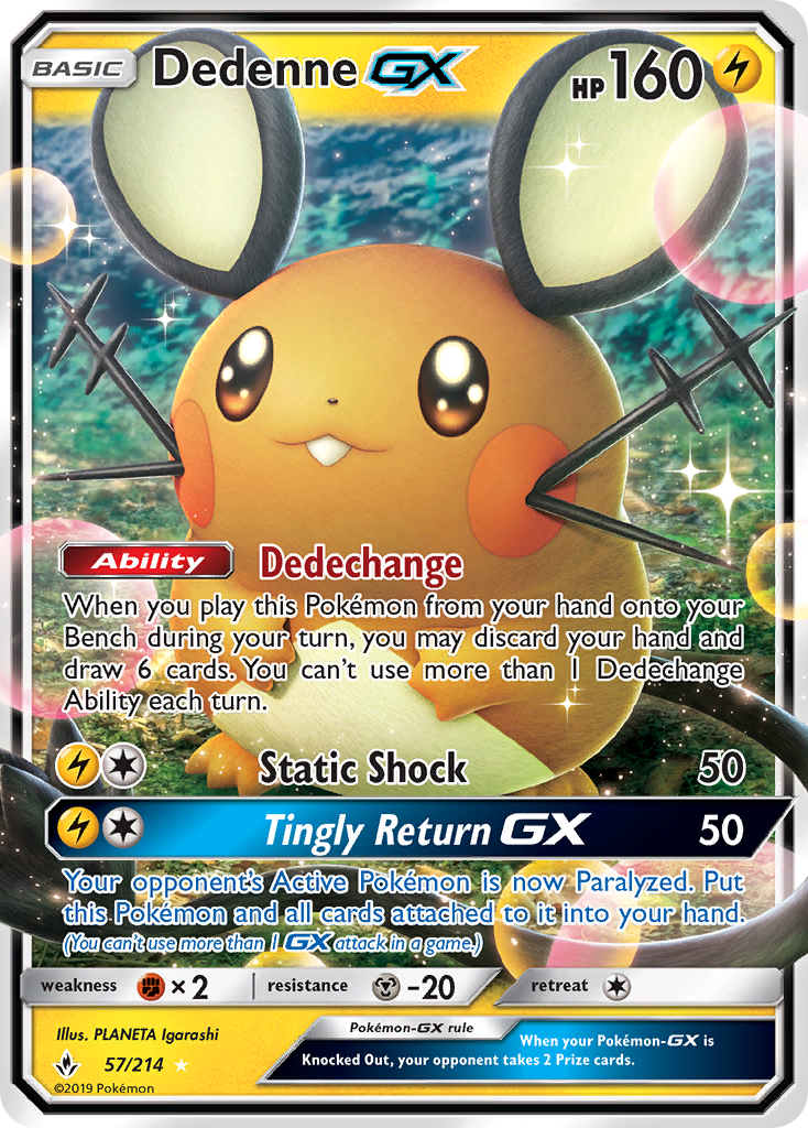 Dedenne GX (57/214) [Sun & Moon: Unbroken Bonds] | Game Master's Emporium (The New GME)