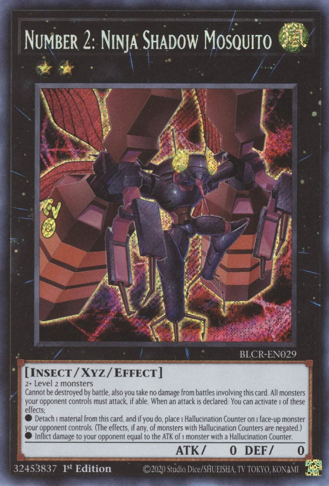 Number 2: Ninja Shadow Mosquito [BLCR-EN029] Secret Rare | Game Master's Emporium (The New GME)