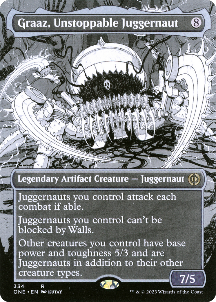 Graaz, Unstoppable Juggernaut (Borderless Manga) [Phyrexia: All Will Be One] | Game Master's Emporium (The New GME)