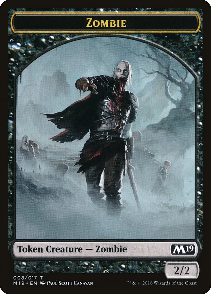 Knight // Zombie Double-Sided Token (Game Night) [Core Set 2019 Tokens] | Game Master's Emporium (The New GME)