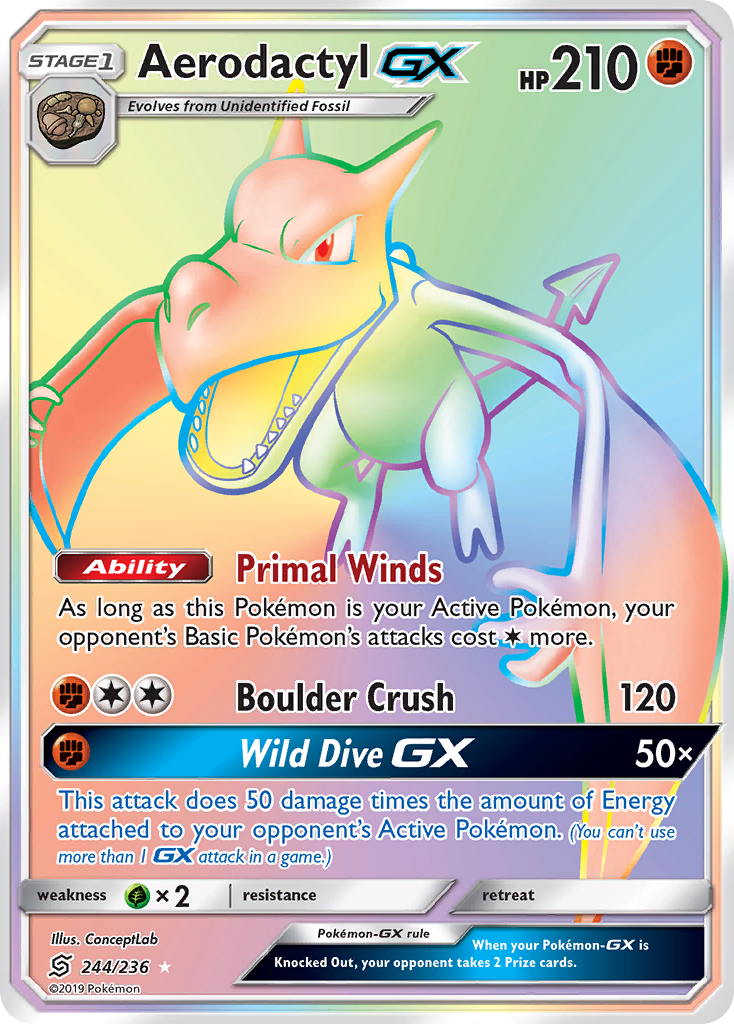 Aerodactyl GX (244/236) [Sun & Moon: Unified Minds] | Game Master's Emporium (The New GME)