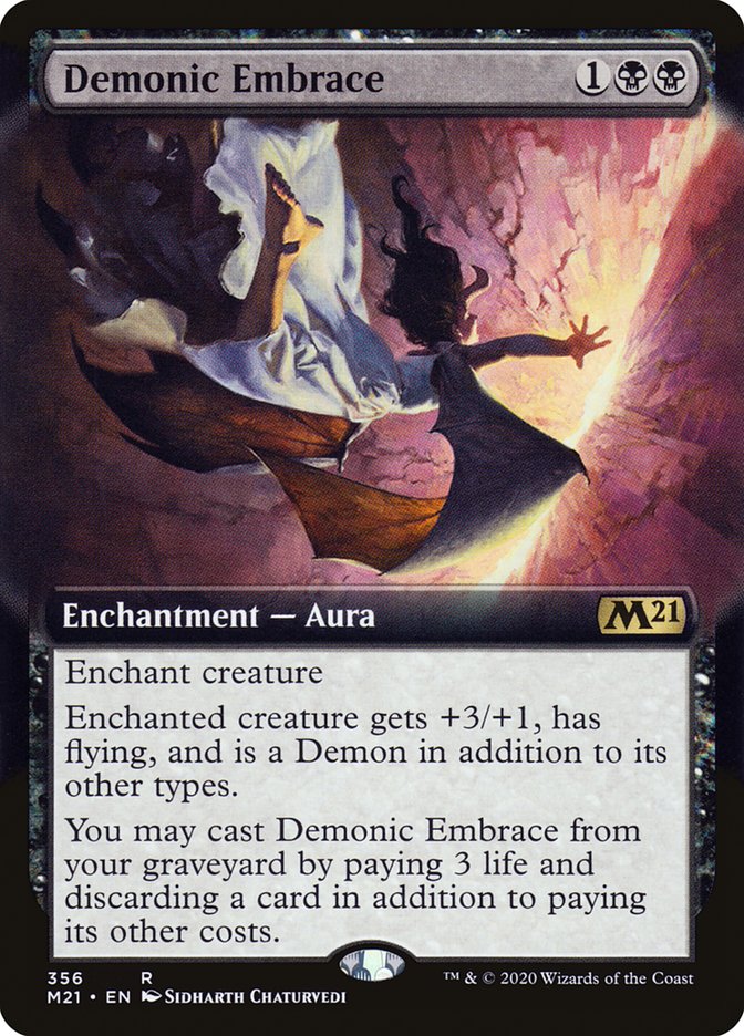 Demonic Embrace (Extended Art) [Core Set 2021] | Game Master's Emporium (The New GME)