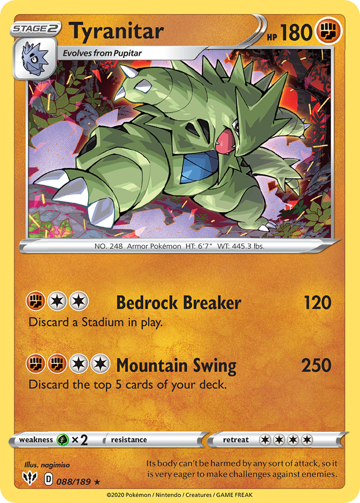 Tyranitar (088/189) [Sword & Shield: Darkness Ablaze] | Game Master's Emporium (The New GME)