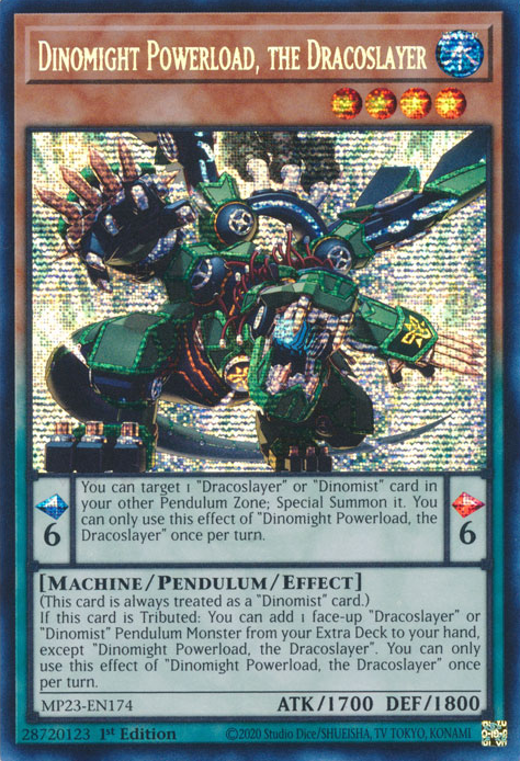 Dinomight Powerload, the Dracoslayer [MP23-EN174] Prismatic Secret Rare | Game Master's Emporium (The New GME)