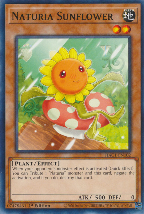 Naturia Sunflower [HAC1-EN102] Common | Game Master's Emporium (The New GME)