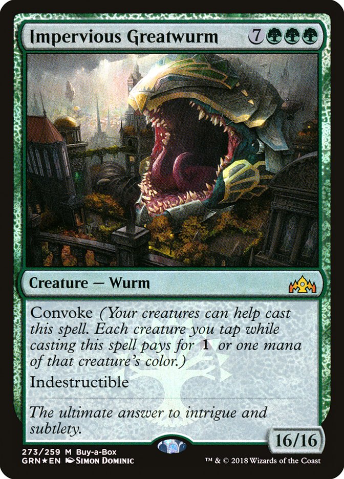 Impervious Greatwurm (Buy-A-Box) [Guilds of Ravnica] | Game Master's Emporium (The New GME)