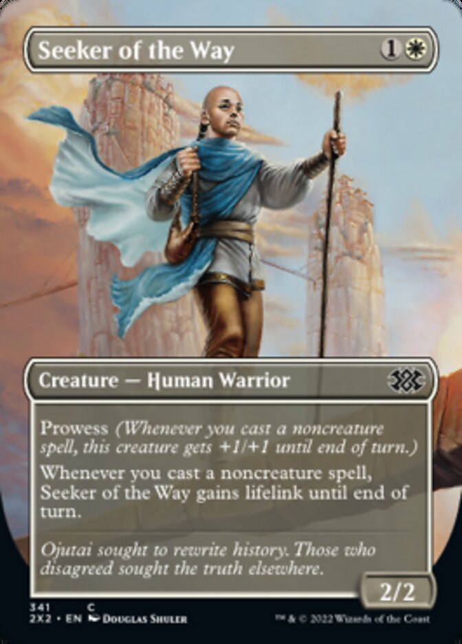 Seeker of the Way (Borderless Alternate Art) [Double Masters 2022] | Game Master's Emporium (The New GME)