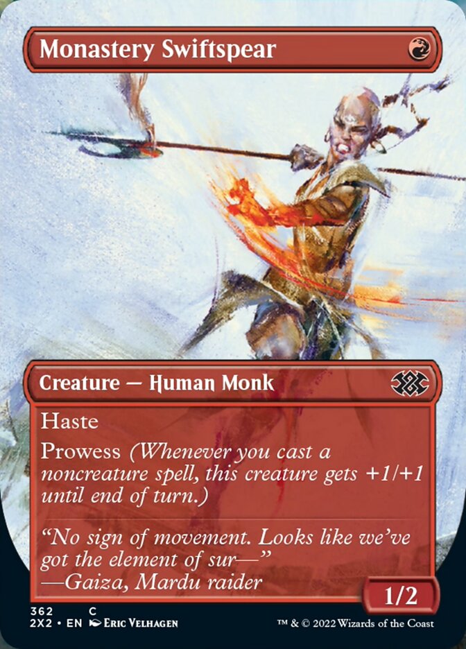 Monastery Swiftspear (Borderless Alternate Art) [Double Masters 2022] | Game Master's Emporium (The New GME)