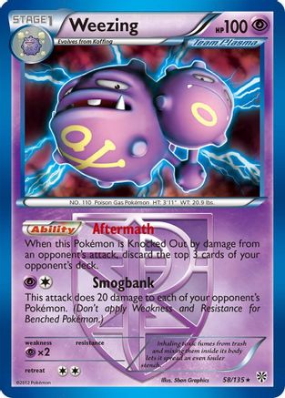Weezing (58/135) (Theme Deck Exclusive) (Team Plasma) [Black & White: Plasma Storm] | Game Master's Emporium (The New GME)