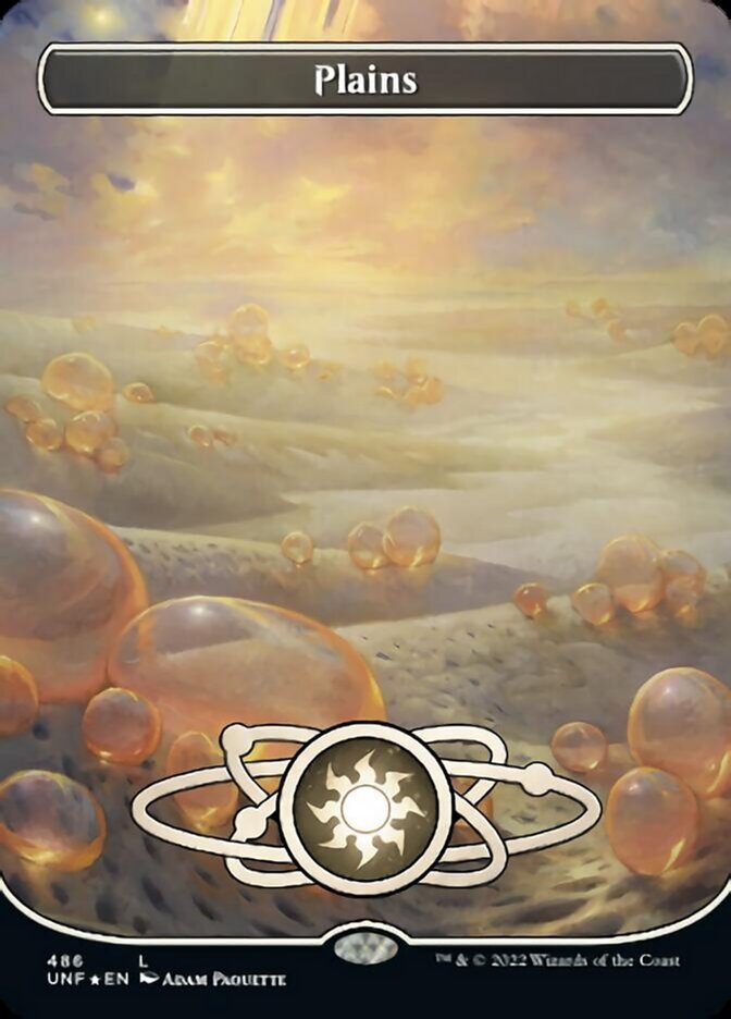 Plains (486) (Planetary Space-ic Land) (Galaxy Foil) [Unfinity] | Game Master's Emporium (The New GME)