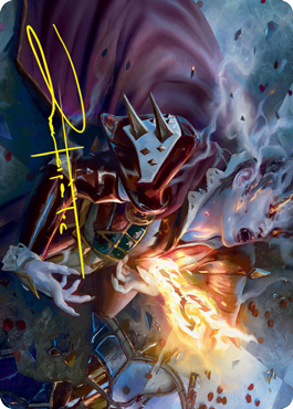 Flame-Blessed Bolt Art Card (Gold-Stamped Signature) [Innistrad: Crimson Vow Art Series] | Game Master's Emporium (The New GME)