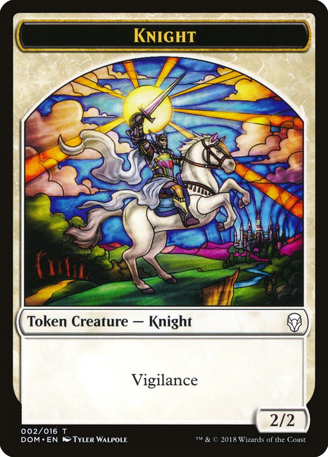 Knight Token (002/016) [Dominaria Tokens] | Game Master's Emporium (The New GME)