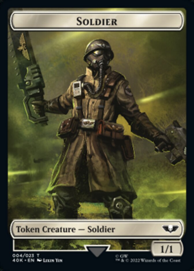 Soldier (004) // Vanguard Suppressor Double-Sided Token (Surge Foil) [Warhammer 40,000 Tokens] | Game Master's Emporium (The New GME)