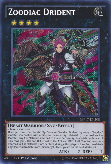 Zoodiac Drident [MP17-EN208] Secret Rare | Game Master's Emporium (The New GME)