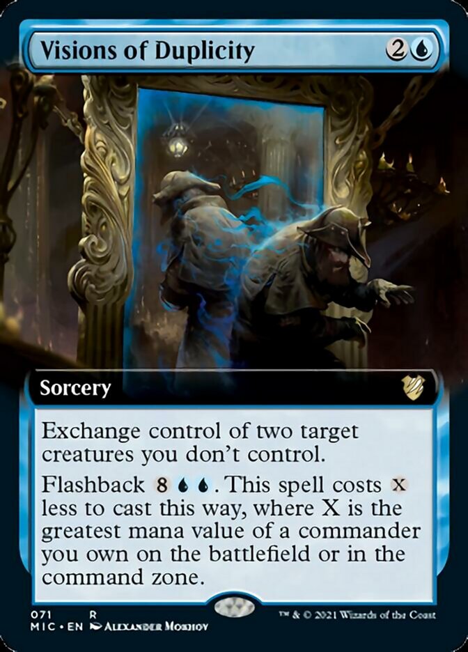 Visions of Duplicity (Extended Art) [Innistrad: Midnight Hunt Commander] | Game Master's Emporium (The New GME)