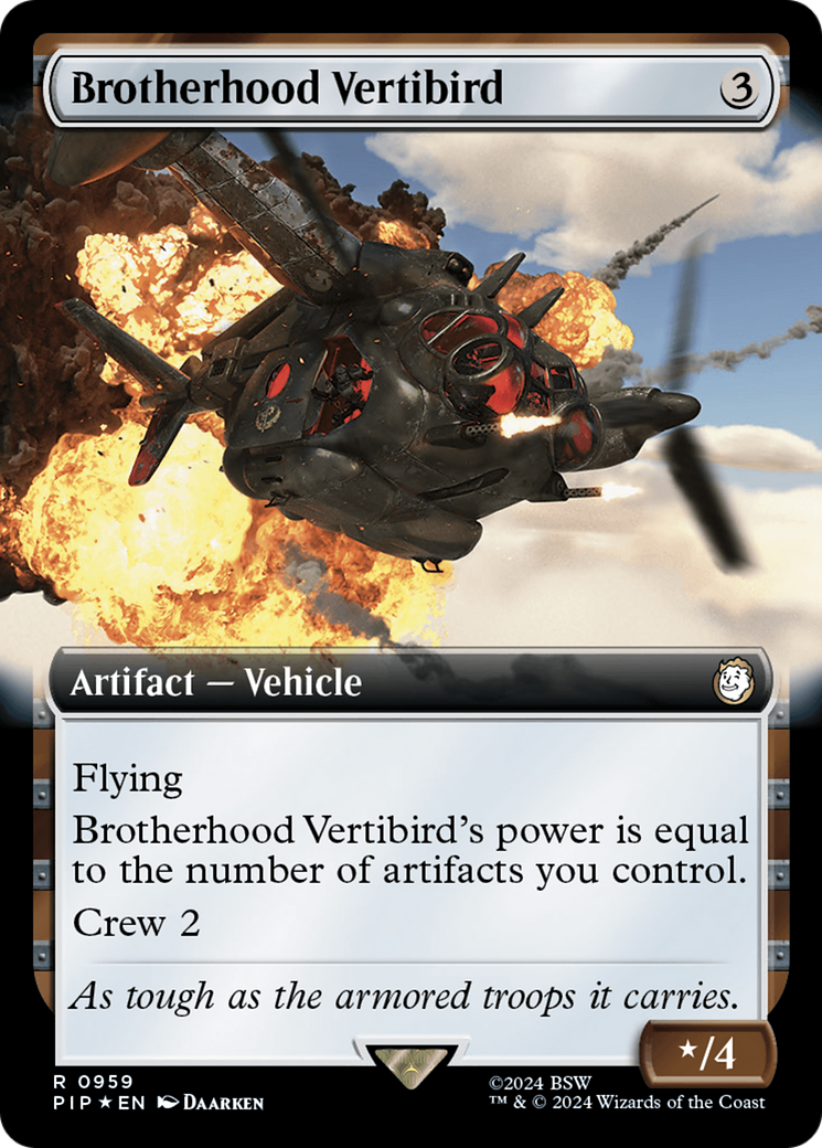 Brotherhood Vertibird (Extended Art) (Surge Foil) [Fallout] | Game Master's Emporium (The New GME)