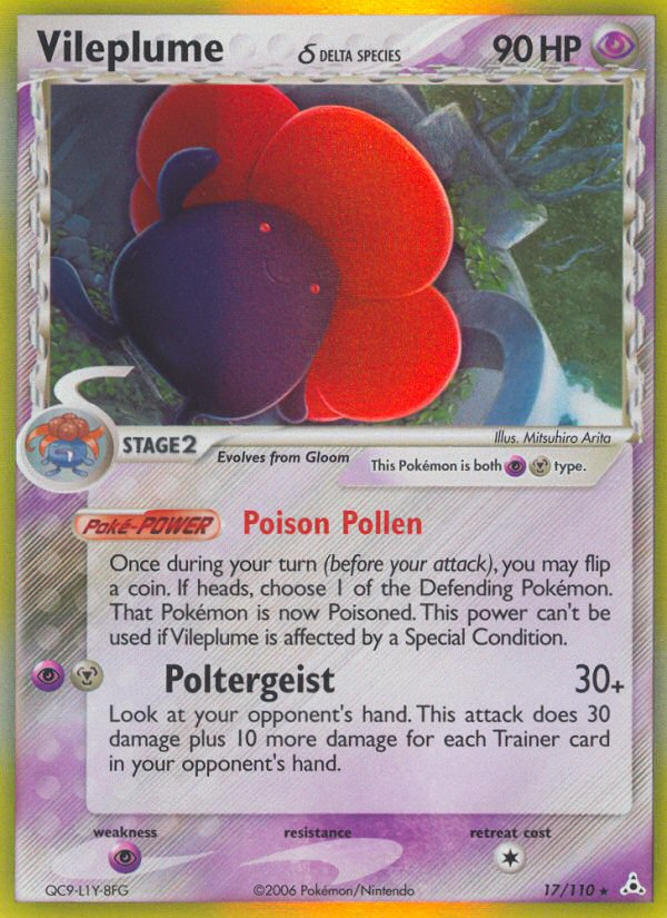 Vileplume (17/110) (Delta Species) [EX: Holon Phantoms] | Game Master's Emporium (The New GME)