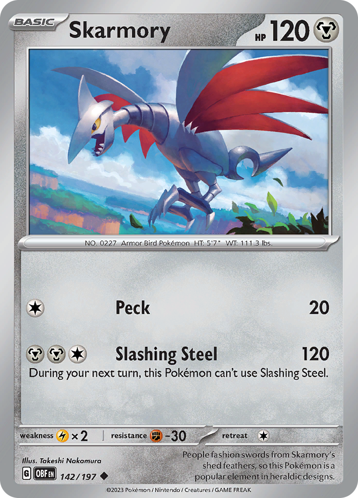 Skarmory (142/197) [Scarlet & Violet: Obsidian Flames] | Game Master's Emporium (The New GME)