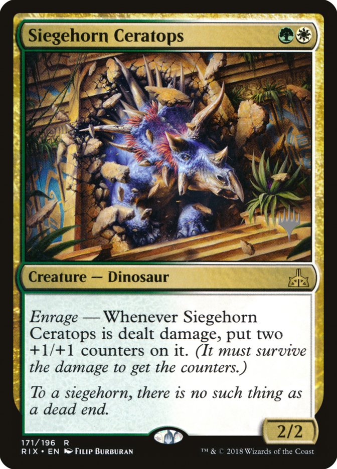 Siegehorn Ceratops (Promo Pack) [Rivals of Ixalan Promos] | Game Master's Emporium (The New GME)