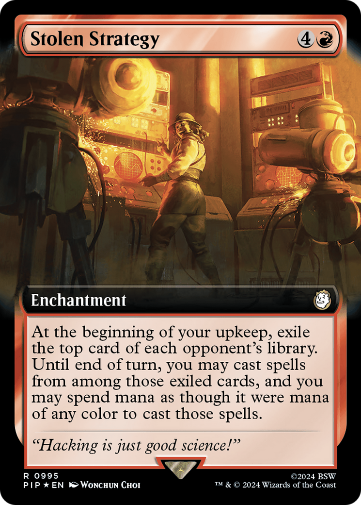 Stolen Strategy (Extended Art) (Surge Foil) [Fallout] | Game Master's Emporium (The New GME)