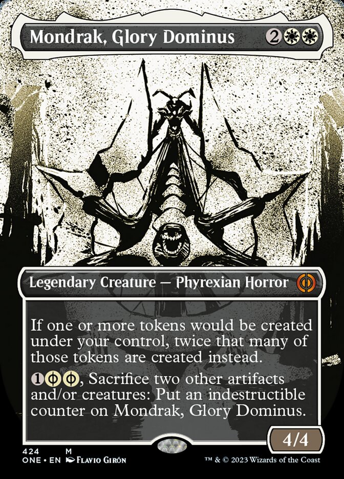 Mondrak, Glory Dominus (Borderless Ichor Step-and-Compleat Foil) [Phyrexia: All Will Be One] | Game Master's Emporium (The New GME)