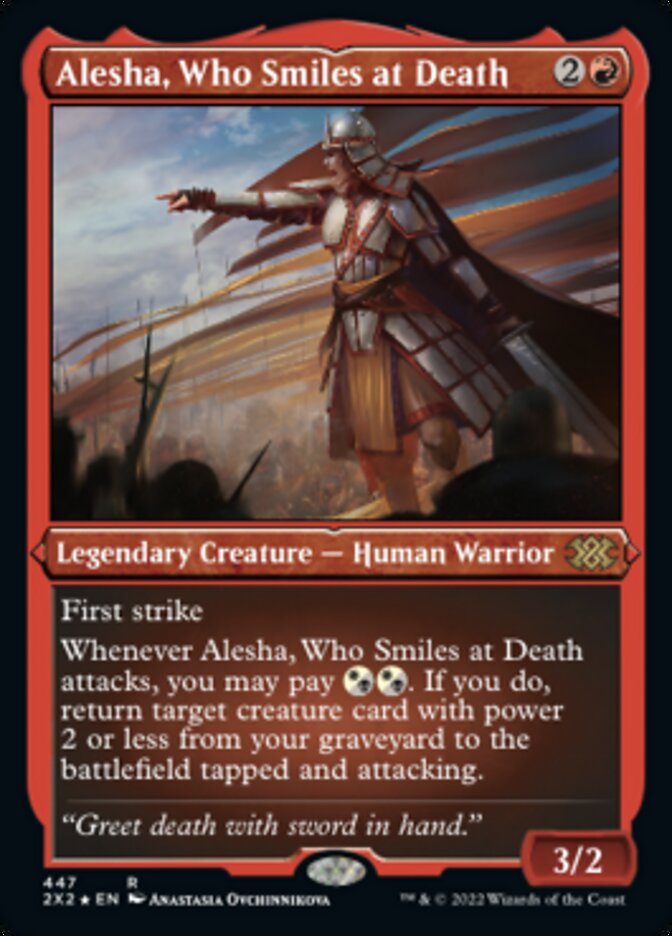 Alesha, Who Smiles at Death (Foil Etched) [Double Masters 2022] | Game Master's Emporium (The New GME)