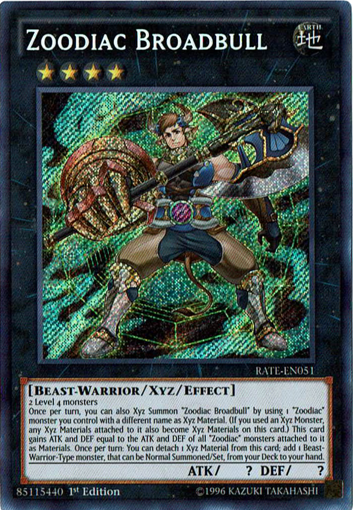 Zoodiac Broadbull [RATE-EN051] Secret Rare | Game Master's Emporium (The New GME)