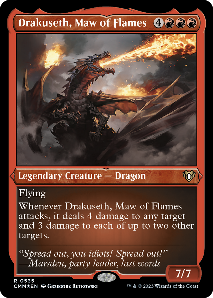 Drakuseth, Maw of Flames (Foil Etched) [Commander Masters] | Game Master's Emporium (The New GME)