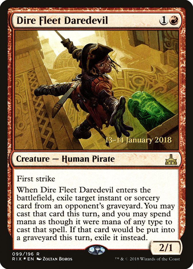 Dire Fleet Daredevil [Rivals of Ixalan Prerelease Promos] | Game Master's Emporium (The New GME)