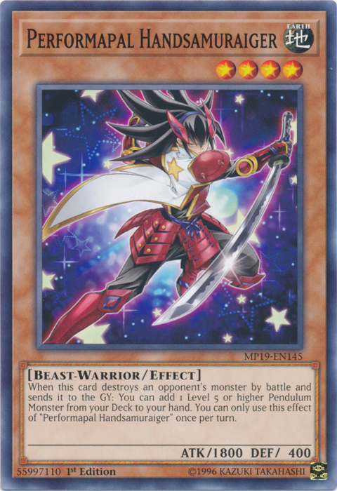 Performapal Handsamuraiger [MP19-EN145] Common | Game Master's Emporium (The New GME)